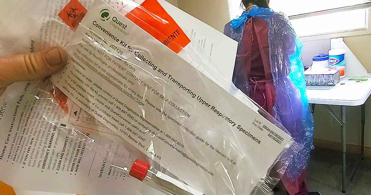 pcr coronavirus test at a healthcare facility in california