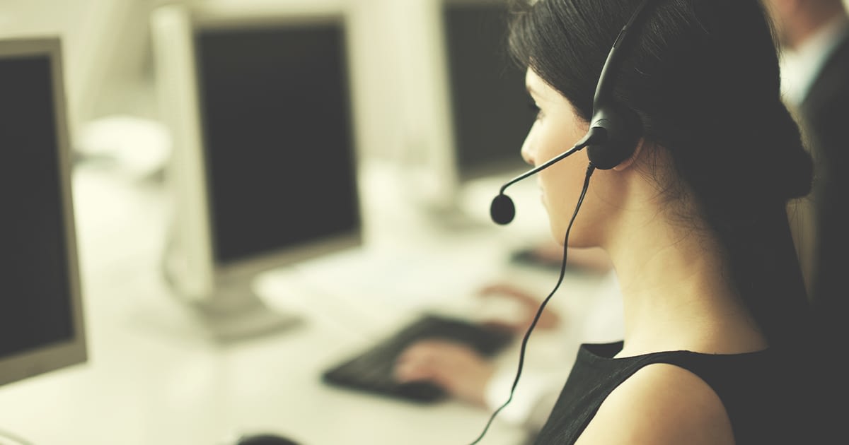 Woman in a call center